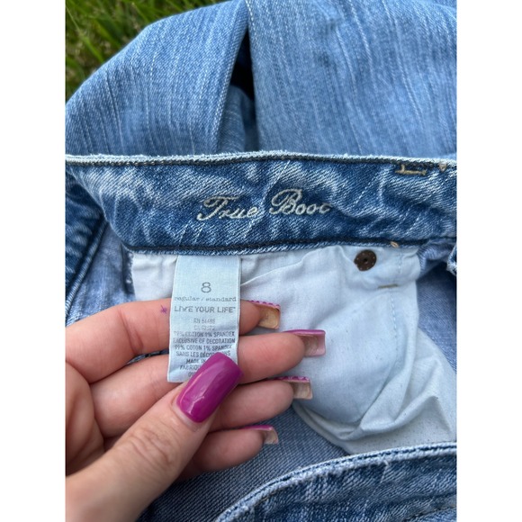 American Eagle True Boot Jeans Women's Size‎ 8 Light Wash Denim Bootcut - Picture 3 of 4